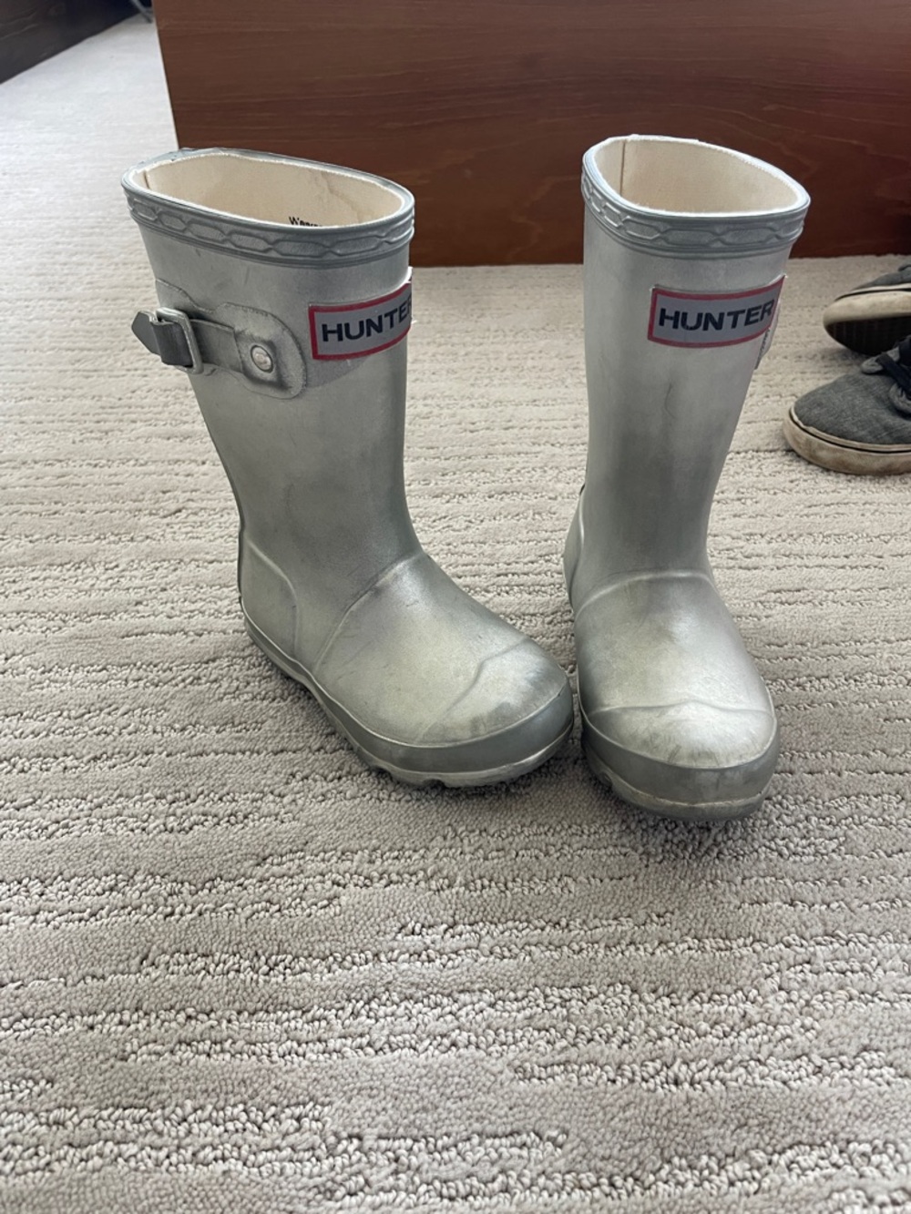 *5 for $20* Hunter Kids Silver Metallic Waterproof Rain Boots